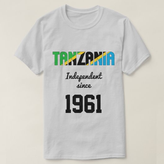 タンザニア国旗の独立性お祝い Tシャツ (デザイン正面)