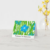 タンザニア国旗の色スワヒリハッピーバースデー カード (黄色い花)