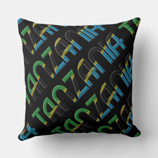 タンザニア国旗の色タイポグラフィアフリカのお土産 クッション (裏面)