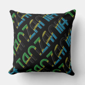 タンザニア国旗の色タイポグラフィアフリカのお土産 クッション (正面)