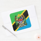 タンザニア国旗・コート・オブ・アームズ、タンザニア国旗 スクエアシール (封筒)