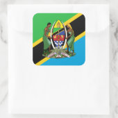 タンザニア国旗・コート・オブ・アームズ、タンザニア国旗 スクエアシール (バッグ)