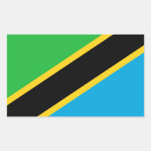 タンザニア国旗、タンザニア国旗 長方形シール (正面)