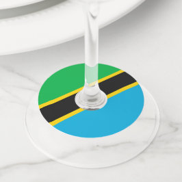タンザニア国旗 ワイングラスタグ
