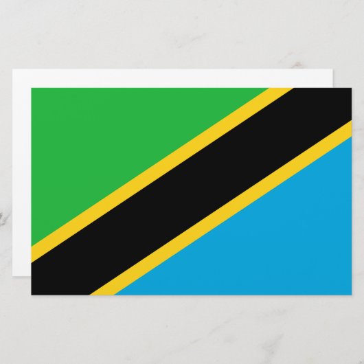 タンザニア国旗 便箋 (正面/裏面)