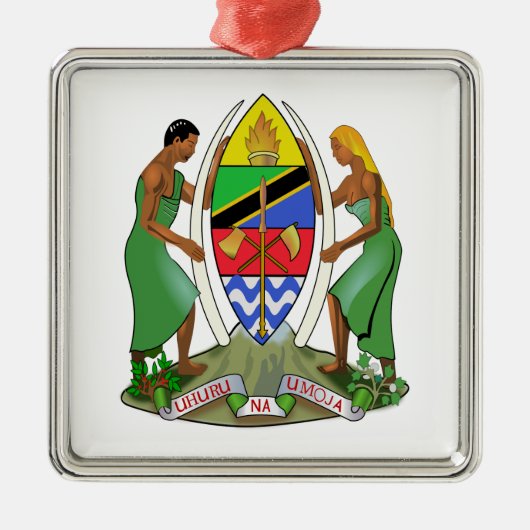 タンザニア旗 メタルオーナメント (正面)