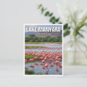 タンザニア湖マニヤラ国立公園フラミンゴ ポストカード (スタンド正面)