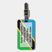 タンザニア簡単ID個人国旗 ラゲッジタグ (正面縦)