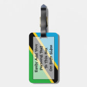 タンザニア簡単ID個人国旗 ラゲッジタグ (裏面縦)