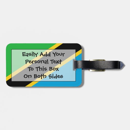 タンザニア簡単ID個人国旗 ラゲッジタグ (裏面横)