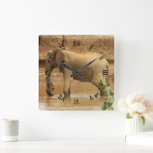 タンザニア、アフリカの女性のアフリカゾウ スクエア壁時計 (ホーム)