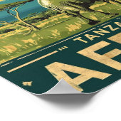 タンザニア・アフリカヴィンテージ有名な旅行場所 ポスター (角)