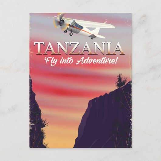 タンザニア・アフリカ航空ポスター ポストカード (正面)