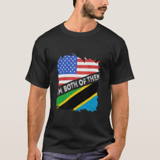 タンザニア アメリカ 米国 タンザニア人のルーツ 両方持ってる Tシャツ