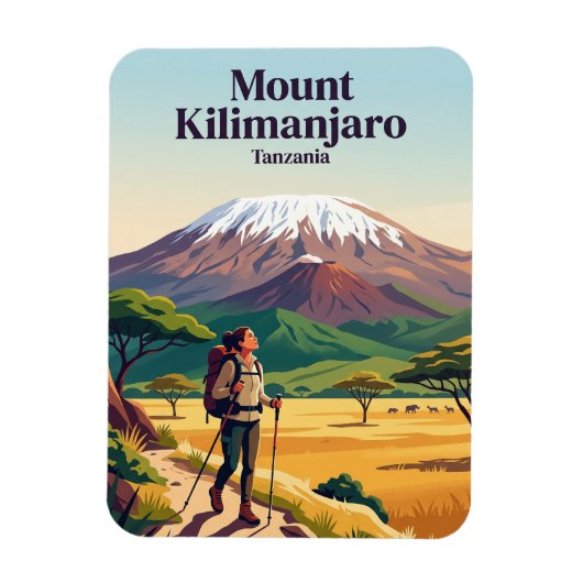 タンザニア キリマンジャロ山 マグネット (縦)