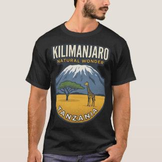 タンザニア キリマンジャロ山 伝統あるヴィンテージ旅行ポスター R Tシャツ