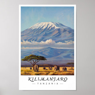 タンザニア キリマンジャロ 壁画 アフリカの山 ポスター