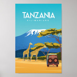タンザニア・サファリの旅行ポスターアフリカ ポスター