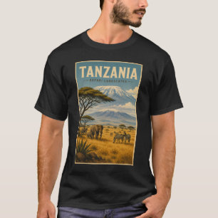 タンザニア サファリ シマウマ イラスト 旅行アート Tシャツ