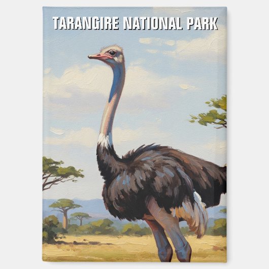 タンザニア・タランギレ国立公園のシマウマ マグネット (正面)