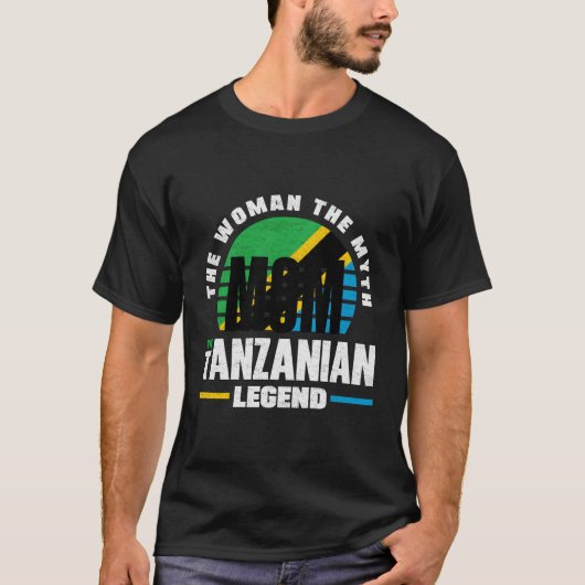 タンザニア・タンザニア国旗の母親 Tシャツ (正面)