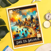 タンザニア,ダルエスサラーム |ヴィンテージ絵を描ー ポストカード