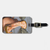 タンザニア,ヒッポあくびをする ラゲッジタグ (正面横)