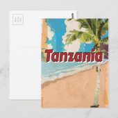 タンザニア ビンテージ 旅行ポスター ポストカード (正面/裏面)