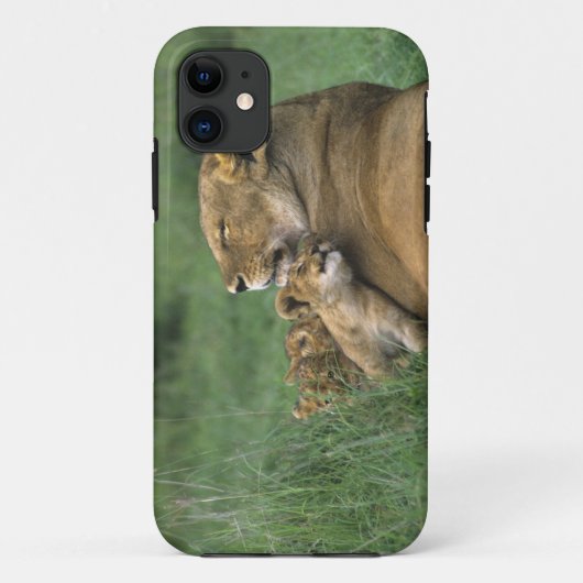 タンザニア、ンゴロンゴロ・クレーター。アフリカライオンの母 Case-Mate iPhoneケース (裏面)