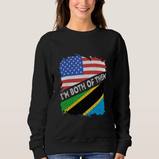 タンザニアUSAアメリカTanzanian Roots I'S Both Of T スウェットシャツ (正面)