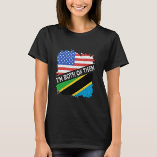 タンザニアUSAアメリカTanzanian Roots I'S Both Of T Tシャツ