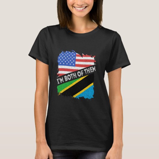 タンザニアUSAアメリカTanzanian Roots I'S Both Of T Tシャツ (正面)