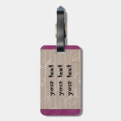 タンシェブロン荷物タグ付き/レザーストラップ ラゲッジタグ (裏面縦)