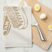 タンシューポーランドスポップ・アートのタン キッチンタオル (四つ折り)