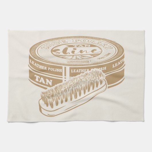 タンシューポーランドスポップ・アートのタン キッチンタオル (横)