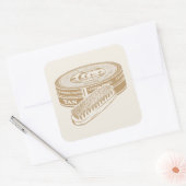 タンシューポーランドスポップ・アートのタン スクエアシール (封筒)