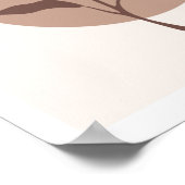 タンシンプルクモダン・サークル上の植物花葉 ポスター (角)