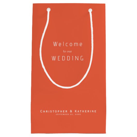 タンジェモダンリン結婚式の引き出物名と日付 スモールペーパーバッグ (正面)