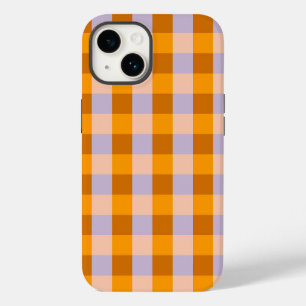 タンジェリンとラベンダーのギンガムチェック Case-Mate iPhone 14ケース