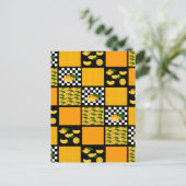 タンジェリンと格子状パッチワーク ポストカード (スタンド正面)