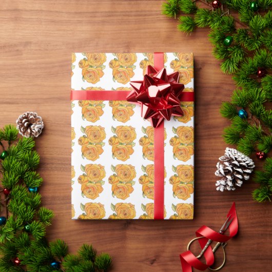 タンジェリンのバラ ギフトラップ ロール (クリスマスギフト)