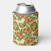 タンジェリンの水色、シームレスなフルーツパターン。 缶クーラー (缶裏面)