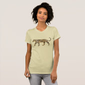 タンジェリンアイボリーのヒョウ柄 Tシャツ (正面フル)