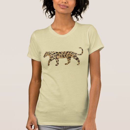 タンジェリンアイボリーのヒョウ柄 Tシャツ (正面)