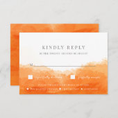 タンジェリンウォーターカラーウェディングRSVPカード 招待状 (正面/裏面)