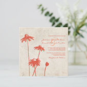 タンジェリンオレンジシックフラワー結婚式招待状 招待状 (スタンド正面)