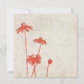 タンジェリンオレンジシックフラワー結婚式招待状 招待状 (裏面)