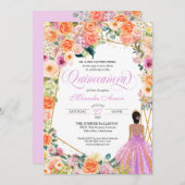 タンジェリンオレンジピーチ赤面バラキンセアニェラInv 招待状 (正面/裏面)