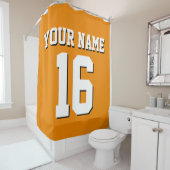 タンジェリンオレンジホワイトスポーツジャージーチームジャージー シャワーカーテン (インサイチュ)