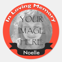 タンジェリンカスタムの写真Loving Memory Stickers ラウンドシール